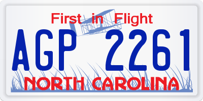 NC license plate AGP2261
