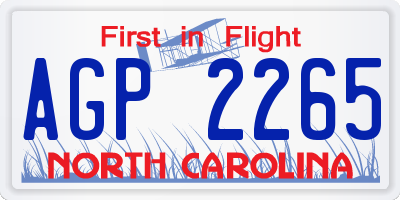 NC license plate AGP2265