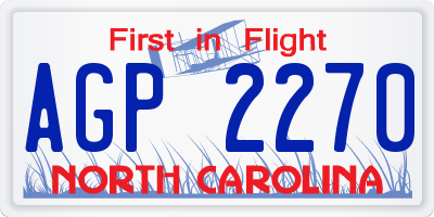 NC license plate AGP2270