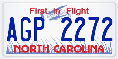 NC license plate AGP2272