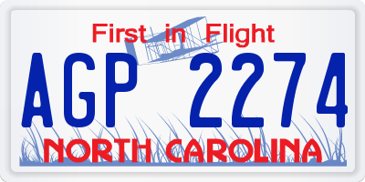 NC license plate AGP2274