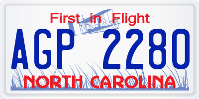 NC license plate AGP2280