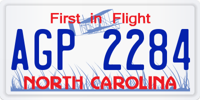 NC license plate AGP2284
