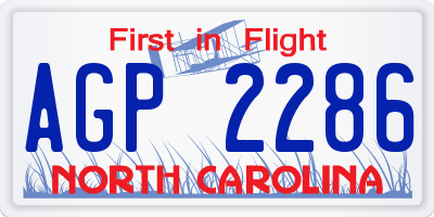 NC license plate AGP2286