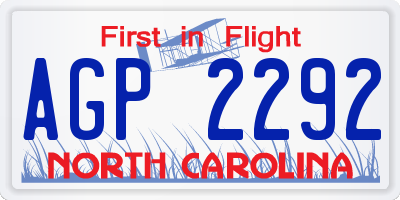 NC license plate AGP2292
