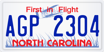 NC license plate AGP2304