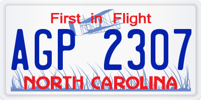 NC license plate AGP2307