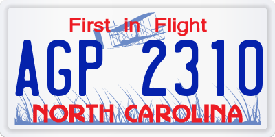 NC license plate AGP2310