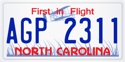 NC license plate AGP2311