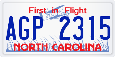 NC license plate AGP2315