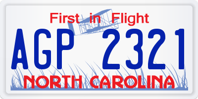 NC license plate AGP2321