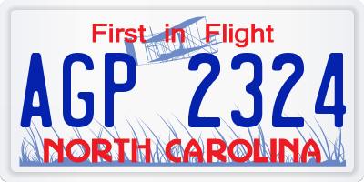 NC license plate AGP2324