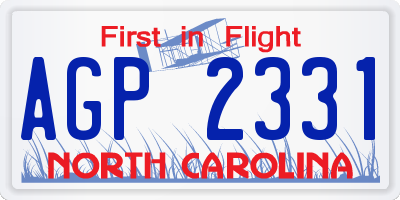 NC license plate AGP2331