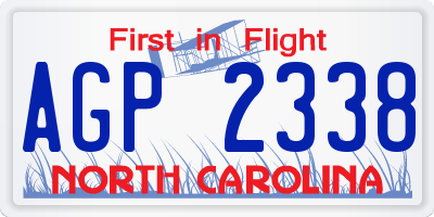 NC license plate AGP2338