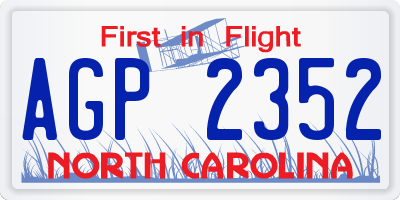 NC license plate AGP2352