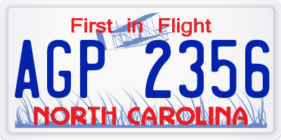 NC license plate AGP2356