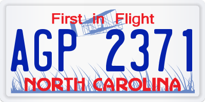 NC license plate AGP2371