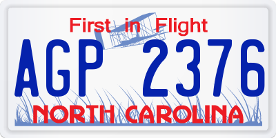 NC license plate AGP2376