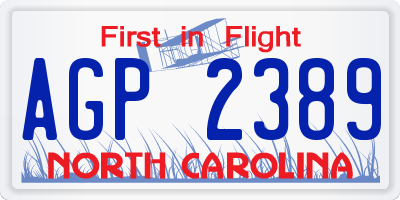 NC license plate AGP2389