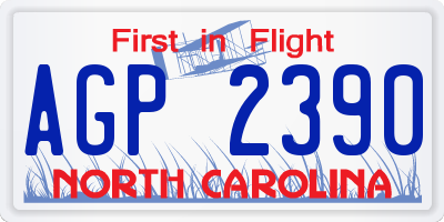 NC license plate AGP2390