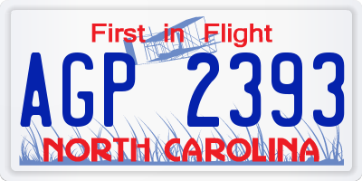NC license plate AGP2393