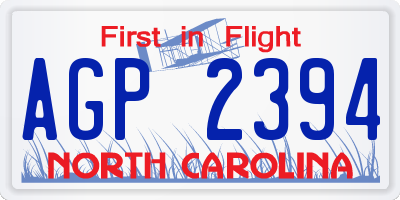 NC license plate AGP2394