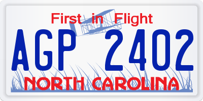 NC license plate AGP2402