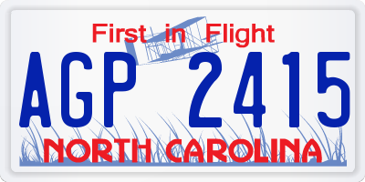 NC license plate AGP2415