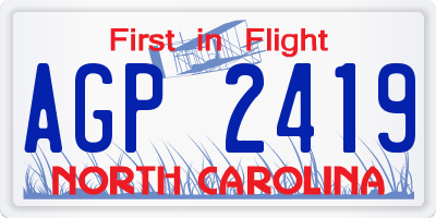 NC license plate AGP2419