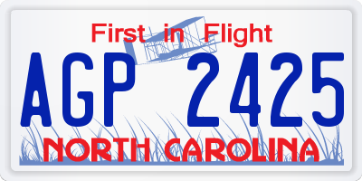 NC license plate AGP2425