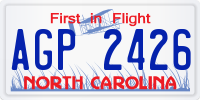 NC license plate AGP2426