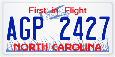NC license plate AGP2427