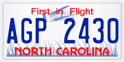 NC license plate AGP2430