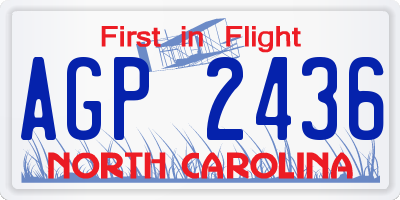NC license plate AGP2436