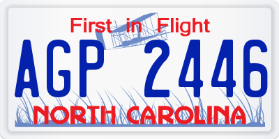 NC license plate AGP2446
