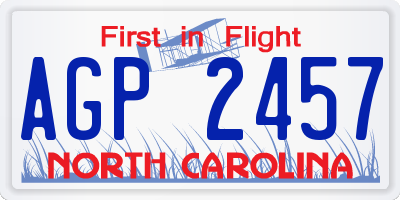 NC license plate AGP2457