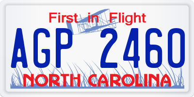 NC license plate AGP2460