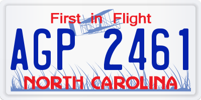 NC license plate AGP2461