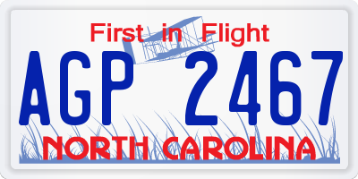 NC license plate AGP2467