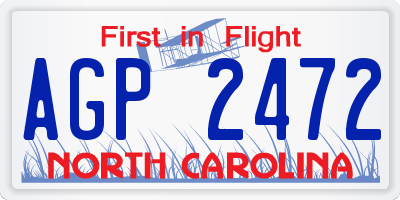 NC license plate AGP2472