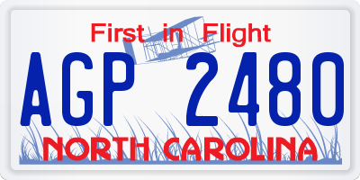 NC license plate AGP2480