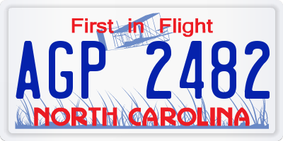 NC license plate AGP2482