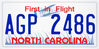 NC license plate AGP2486