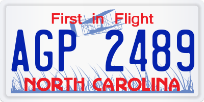 NC license plate AGP2489