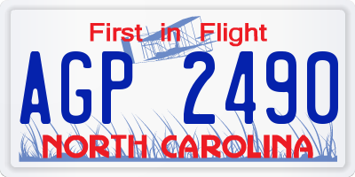 NC license plate AGP2490