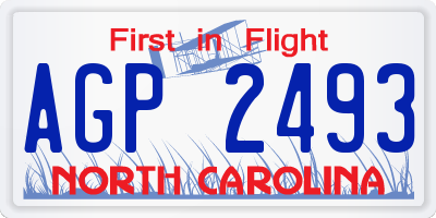 NC license plate AGP2493