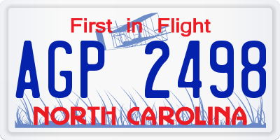 NC license plate AGP2498
