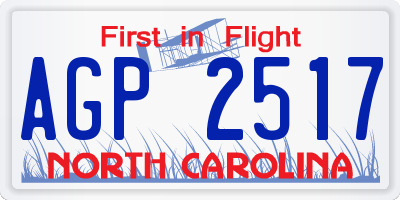 NC license plate AGP2517