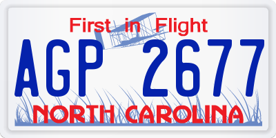 NC license plate AGP2677