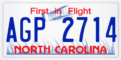 NC license plate AGP2714